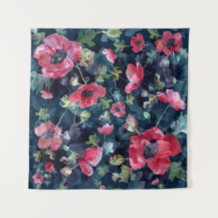 Watercolor illustration. Seamless pattern. Bouquet Tapestry
