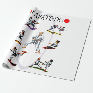 watercolor illustration the diversity of karate do wrapping paper