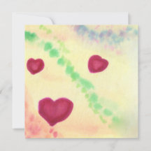 Watercolor Illustration Three Hearts Love Symbol 
