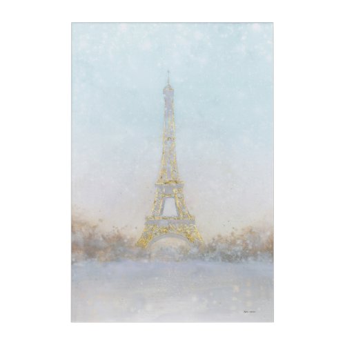 Watercolor  Image of Eiffel Towe Acrylic Print