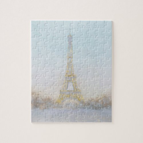Watercolor  Image of Eiffel Towe Jigsaw Puzzle