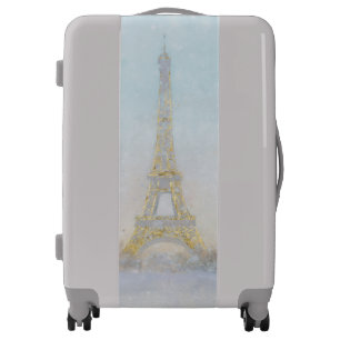 Watercolor Image of Eiffel Towe Luggage