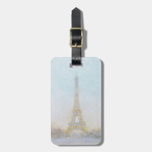 Watercolor Image of Eiffel Towe Luggage Tag