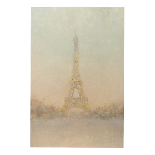 Watercolor  Image of Eiffel Towe Wood Wall Decor