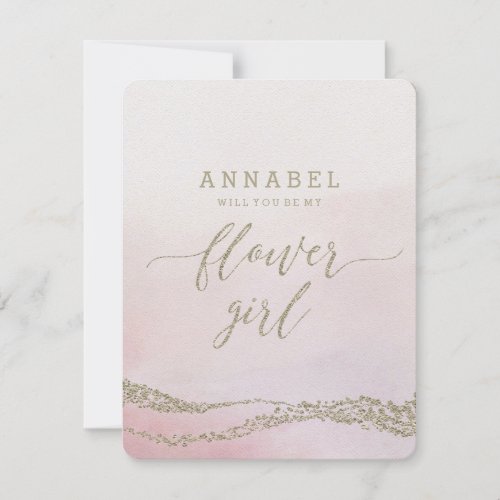 Watercolor in Blush  Will You Be My Flower Girl Invitation