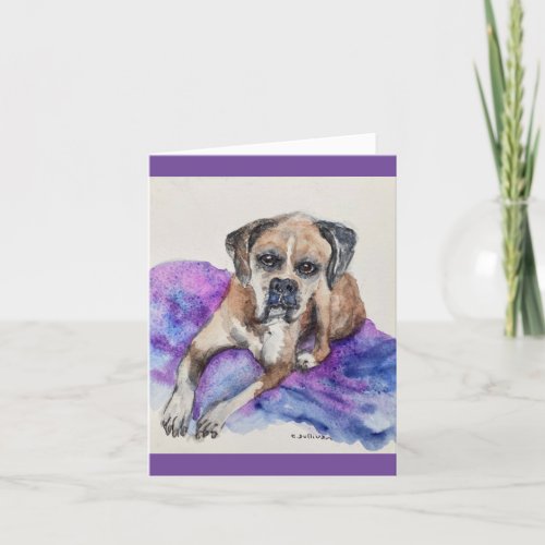 watercolor in honor of Butch our Boxer  Thank You Card