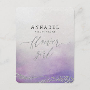 Watercolor in Orchid Will You Be My Flower Girl Invitation