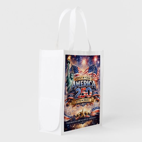 Watercolor Independence Day Grocery Bag