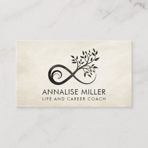 Watercolor Infinity Symbol _ Tree branch Business Card