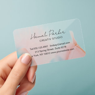 Watercolor Ink Clear Business Cards