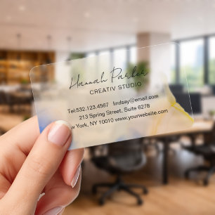 Watercolor Ink Clear Business Cards