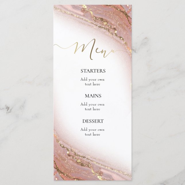 watercolor ink marble Menu (Front)