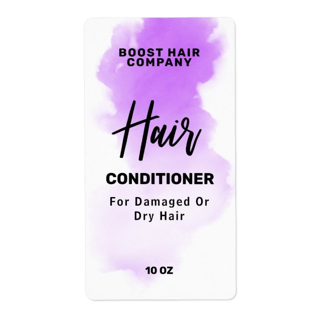 Watercolor Ink Purple Conditioner Labels (Front)