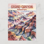 Watercolor Ink Sketch of Grand Canyon South Rim Postcard