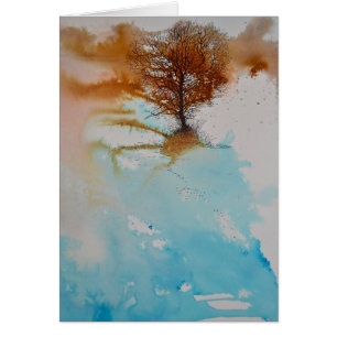 Watercolor Inked Tree Thank You Cards