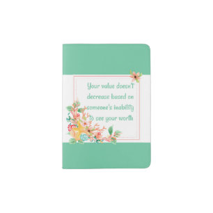 Watercolor Inspirational Passport Holder