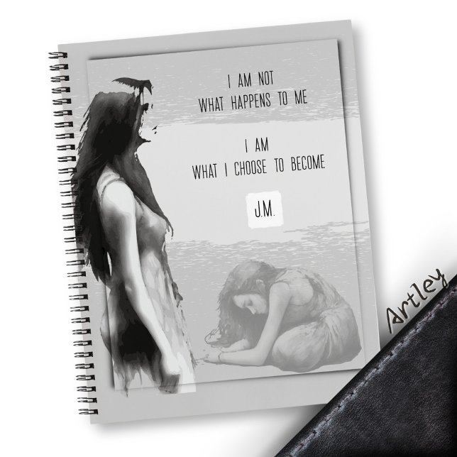 Watercolor Inspirational Woman Trauma Monogram Notebook (Creator Uploaded)