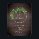 Watercolor Inspired Botanical Save The Date Magnet<br><div class="desc">A wedding save the date magnet featuring a botanical design with a dark gray watercolor inspired background.</div>