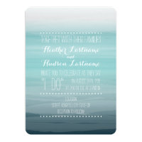 Watercolor Inspired Ombre Wedding - Teal Card