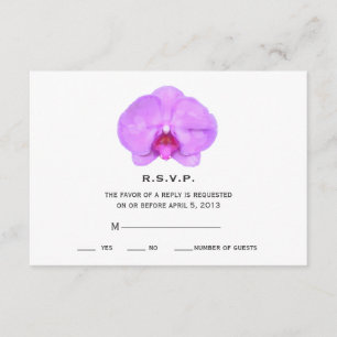 Watercolor Inspired Orchid Wedding RSVP Card