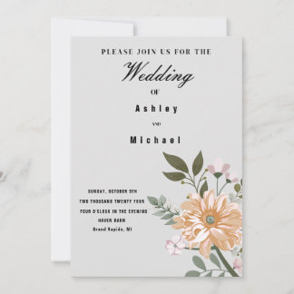 Watercolor Inspired Wedding Invitation 