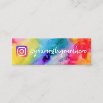 Watercolor Instagram Social Media Mini Business Card by TwoTravelledTeens at Zazzle