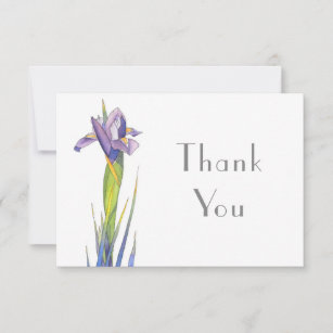 Watercolor iris 2 thank you card