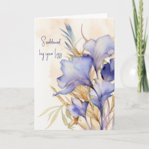 Watercolor Iris Bouquet Sympathy Card