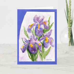 watercolor iris card
