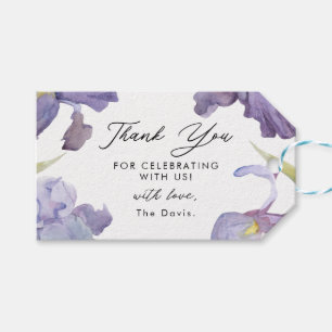 Watercolor Iris Floral Garden Spring Thank You Gift Tags