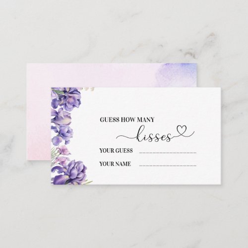 Watercolor Iris Lilac Flower baby shEnclosure Card