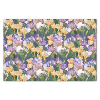 Watercolor Irises / Floral Decoupage Craft 