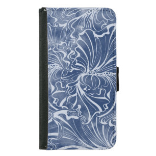 Watercolor Irises: Indigo Vintage Nouveau Samsung Galaxy S5 Wallet Case