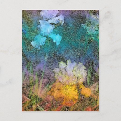 Watercolor Irises Postcard