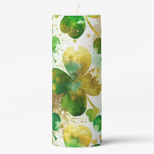WATERCOLOR IRISH CELTIC GREEN & GOLD SHAMROCKS