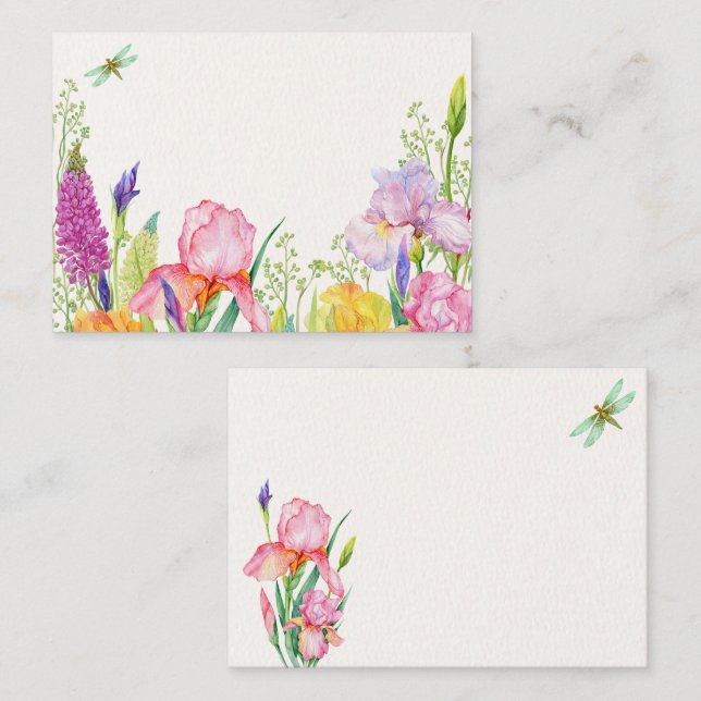 Watercolor irish flowers note card (Front/Back)