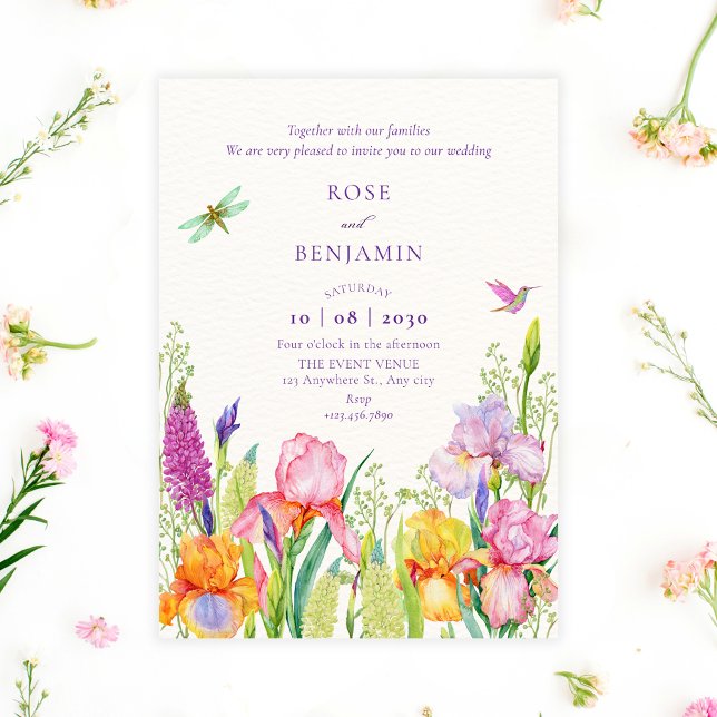 Watercolor irish flowers wedding  invitation (Creator Uploaded)