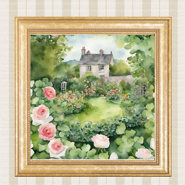 Watercolor Irish House Country Photo Print (Creator Uploaded)