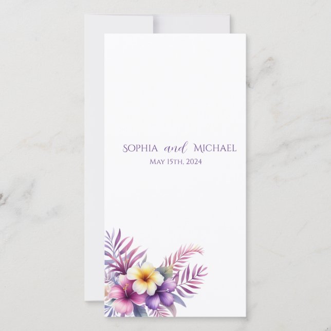 Watercolor Island Romance- Wedding Program- (Front)