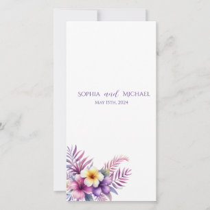 Watercolor Island Romance- Wedding Program-