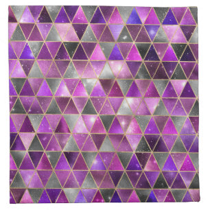 Watercolor Isometric with Gold and Marble Galaxy Cloth Napkin