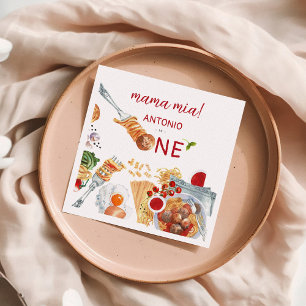 Watercolor Italian 1st Birthday Napkins