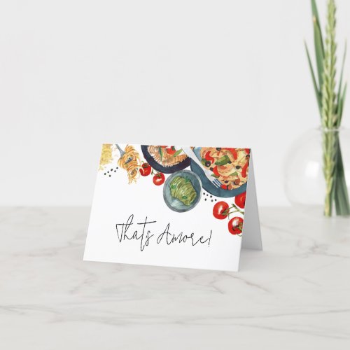 Watercolor Italian Food Thats Amore  Thank You Card