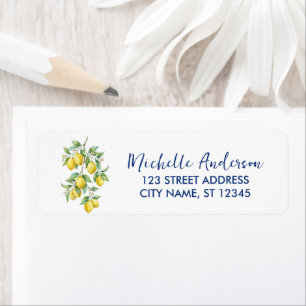 Watercolor Italian Lemon Branch Return Address Label