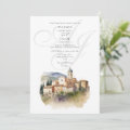 Watercolor Italian Monogram Destination Wedding Invitation | Zazzle
