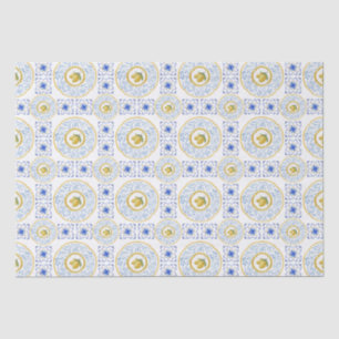 Watercolor Italian Tile Lemon Pattern Tissue Paper