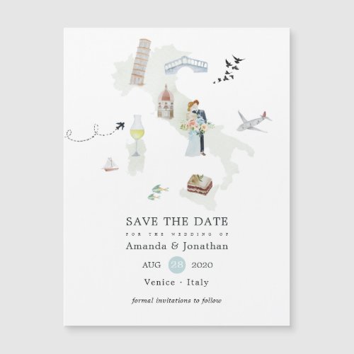 Watercolor Italy Destination Wedding Save the Date