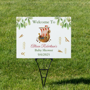 Watercolor It's A Boy Vikings Party Baby Shower  Sign