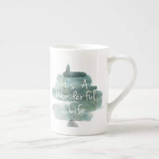 Watercolor It's A Wonderful Life Bone China Mug