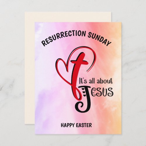 Watercolor ITS ALL ABOUT JESUS Christian Easter C Card